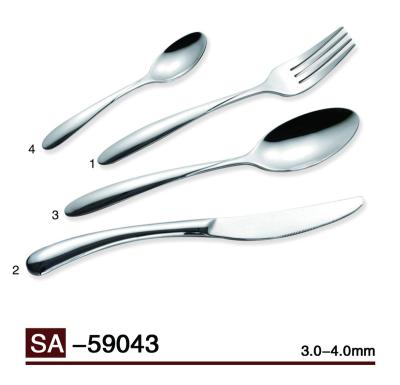 China Sustainable 4pcs Mirror Polished 18/8 304 Stainless Steel Flatware Set Flatware Dinnerware Set for sale