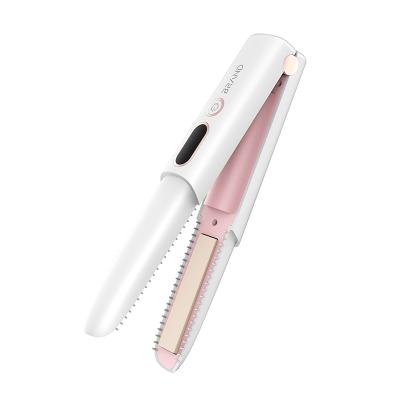 China Top Selling Household Products 2021 Wireless Mini Rechargeable USB Hair Straightener Brush for sale