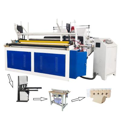 China High Quality Full Line Rewinding Machine Toilet Paper Hotel Tissue Roll Rewinding Embossing Machine for sale