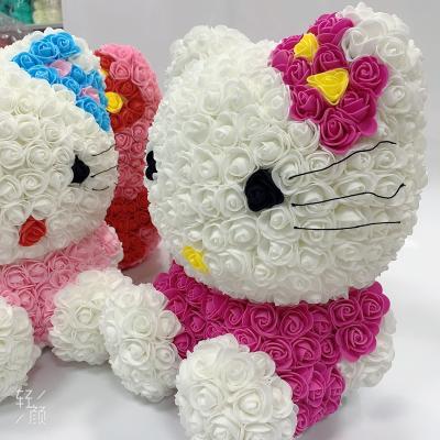 China Welcome PE Foam Flower Fashion Factory Price Best Teddy Bear With Rose for sale