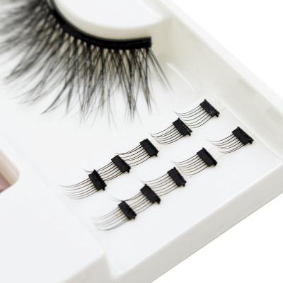 China Magnetic Anchor Eyeliner Lashes DIY Group Lashes Volume 3D Eyelash Box Magnet Silk Magnetic Lashes for sale