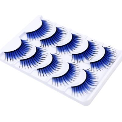 China Color Eyelash 5 Pairs Color Eyelashes Color 3D Customized Logo OEM Silk Lashes Private Label Halloween Eyelashes Lashes Lashes for sale