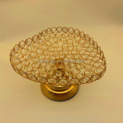 China Wholesale Gold Viable Luxury Metal Crystal Heart Shaped Dish For Party Centerpiece Home Decoration Gift for sale