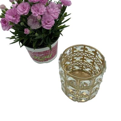 China Modern Crystal Makeup Brush Storage Box Round Pen Holder Creative Bulk Home Decor Viable Decor Bucket Wand Wand Barrel for sale