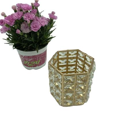 China European-style crystal pen stand gold storage pen stand makeup pen holder storage bucket craft ornaments for sale