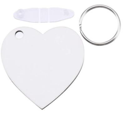 China Hotsale Valentines Day Gift Wooden Blank Heart Shaped Decoration Diy Printing Sublimation MDF Wood Keychains for sale