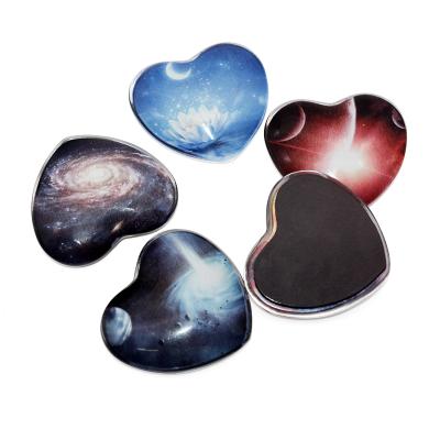 China Shape Unique Round Sublimation Printed Crystal Glass Dome Fridge Heart Shape Valentines Day Photo Photo Magnets for sale