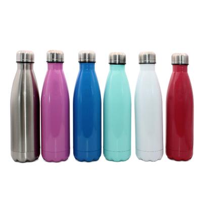 China Viable High Quality Cola Shape Portable Multicolor Stainless Vacuum Insulated Water Bottle 500ml Sublimation Flask for sale