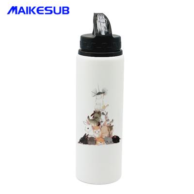 China Sustainable Wide Mouth 500ml Sublimation Blank Transfer Printing Aluminum Sports Water Bottle With Pop Lid With Straw for sale