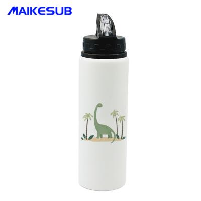 China Outdoor Sport Sublimation Aluminum Water Bottle 750ml Travel Viable DIY Water Bottles Heat Press Printing Empty With Straw for sale