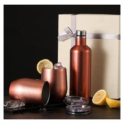 China Wine Set Stainless Steel Double Wall Insulated Wine Bottle Tumbler Gift Set Eco-Friendly Viable for sale