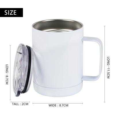 China Viable Custom Double Wall 12oz Sublimation Tumbler Insulated Stainless Steel Travel Coffee Mug With Free Handle Lid for sale