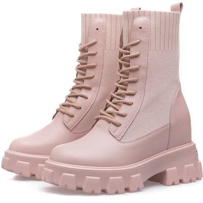 China Nappaleder PU-Damen-flache Stiefel zu verkaufen