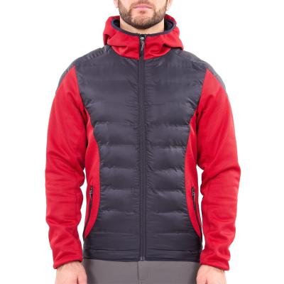 China New windproof lanuched hybrid jacket with padded shell and soft fleece OEM outerwear with hood for sale