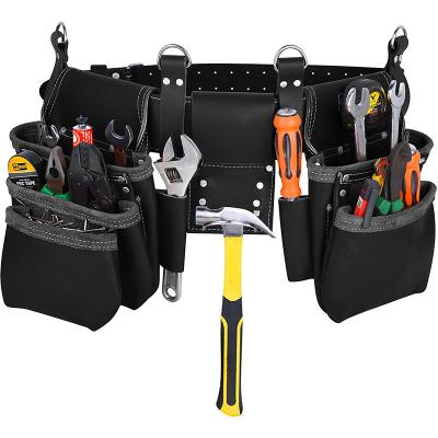 China PU PVC Carpenter's Tool Belt Holster Carpenter Rig Holder Work Organizer Leather Combination Tool Belt OB-TOOB007 for sale