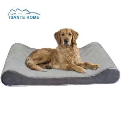 China ISANTE Orthopedic Travel Memory Foam Pet Beds for Small, Medium, and Large Dogs Ergonomic Contour Sofa Dog Bed Mattress for sale