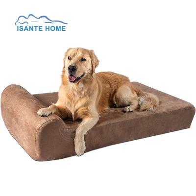 China Luxury Waterproof Memory Foam Large Dog Bed With Pillow for sale