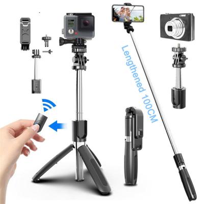 China Stainless+ABS Original Professional L02 Tripod Selfie Stick For Mobile Phone Photo Rotating Pole Remote Control Live Broadcast Holder for sale