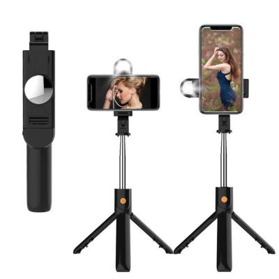 China High Quality ABS+K10s Aluminum Alloy Fill Lightweight Selfie Stick Tripod Foldable Monopods Universal Tripod For Smartphone for sale