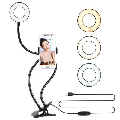 China LED Ring Fill Light USB Charging Mobile Phone Tripod Stand and Selfie Ring Light Stand for Live Stream /Makeup/YouTube 2in1 Video for sale