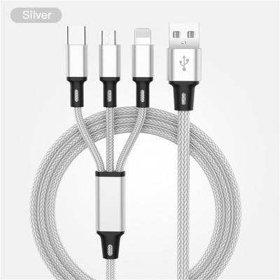 China MP3/MP4 Player 3 in 1 Micro USB Cable Cord For USB Type C Mobile Phone Cables For Samsung S9 Multi Left Faster Charging Usb Multiple Cord for sale