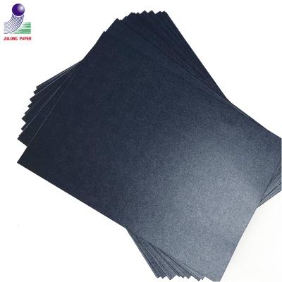 China Anticurl Texture 300gsm Black Card Leatherette Paper For Binding Covers for sale