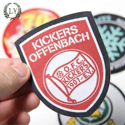 China Other Design School Uniform Woven Badges And Sport Soccer Teams Apparel Woven Patches for sale