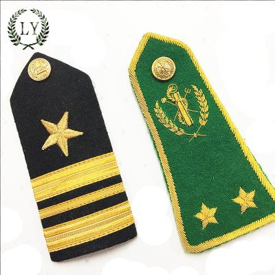 China Lightweight Custom Captain Royal Navy Epaulet Shoulder Panels with Gold Thread French Braid for sale