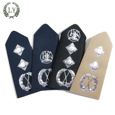 China Light Weight Customized Metal Gold High Quality Military Uniform Soft Shoulder Panel for sale