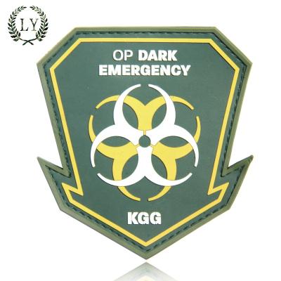 China Custom Factory 3D PVC 3D Rubber Arm Military Uniform Badge With Hook And Loop for sale