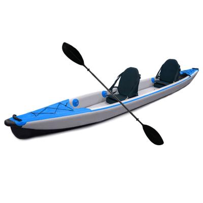 China DropStitch Fabric + PVC Inflatable Kayak Fishing Boat For 2 Person for sale