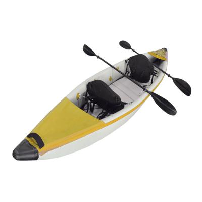 China DropStitch Fabric + PVC China Customized Color 3 Person Foldable Canoe All Drop Stitch Inflatable Fishing Kayak for sale