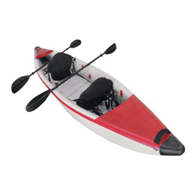 China 2021 DropStitch Cloth + Cheap Inflatable Kayak 2 Person Factory PVC Boat Drop Stitch Folding Inflatable Kayak Wholesale for sale