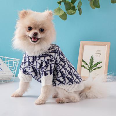 China Stocked Designer Pet Clothes Luxury Puppy Clothing Winter Fashion Sweater Hot Selling Pet Apparel for sale