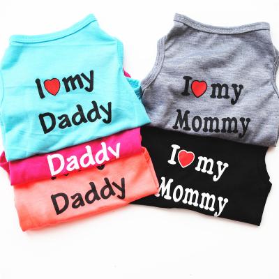 China Wholesale Eco-Friendly Designer Pet Dog Summer Cotton High Quality Mother's Day Pet Shirt T-Shirts Stocked for sale