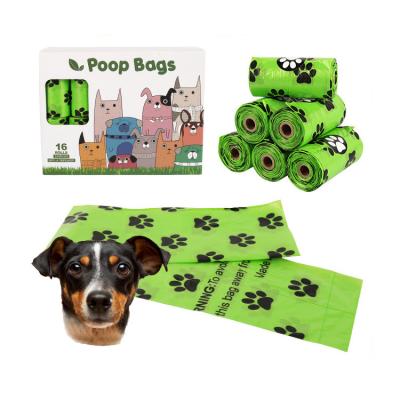 China Latest Hot Sale Off The Shelf Degradable Pet Poop Bag With Paw-printed Poop Bag for sale