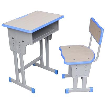 China 2021 New Model Strong Cheap Reinforced School Desk And Chair Set For School Furniture Student Desk Adjustable Height for sale