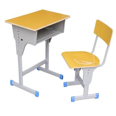 China School Furniture Traditional Adjustable Cheap Wooden Single Student Desk And Chair for sale