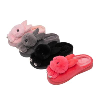 China Fashion Trend Style New Home Rabbit Women's Plush Cotton Heel Outdoor Slippers for sale