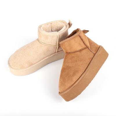 China Fashion Trend Classic Platform Suede Fuzzy Snow Boots For Women for sale