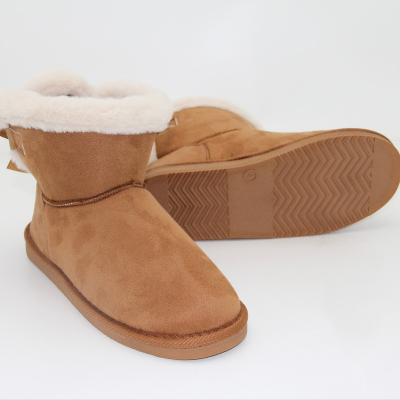 China Hot Selling Fashion Trend Ladies Sheepskin Bow Snow Boots For Women for sale