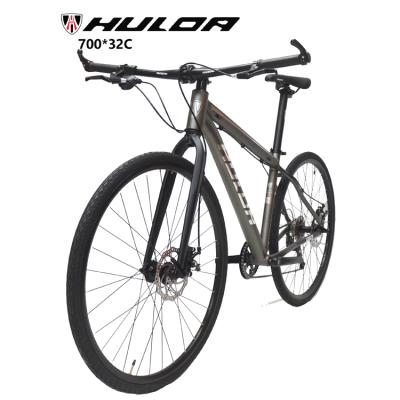 China HULDA 700c Handlebar 700c Shift Adult 9Speed ​​Flat Aluminum Alloy Road Bike Bicycle Ultralight Mountain Bike for sale