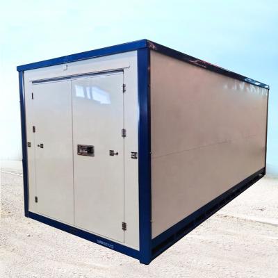 China Simple Installation Plug and Play Mobile Galvanized Steel Portable Folding Insulated Flat Pack Steel Storage Shed Container for sale