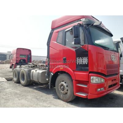 China Leather Good Condition FAW Used Tractor Truck 6x4 Truck Manual Transmission FAW Tractor Head. for sale