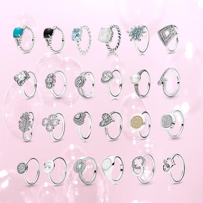 China High quality sterling silver grand gem double retro circle sparkle personality jewelry charm big ring love petal ring for sale