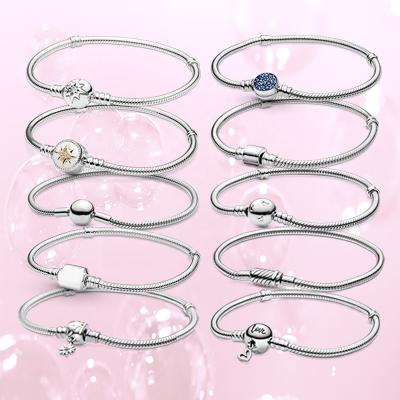 China Factory FASHIONABLE 925 Sterling Silver Jewelry Fits Bracelet Charm Mickey Irregular Bracelet Heart Shaped Bracelet for sale