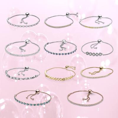 China FASHIONABLE Wholesale Shiny Button Bracelet Shiny Charm Jewelry Factory Shine String Ice Crystal Tennis Bracelet Transparent Rope for sale