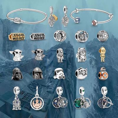 China Original Wholesale 925 Sterling Silver Vintage Jewelry Baby Yoga Pendant Star Wars Charm For DIY Charm Silver Bracelet for sale