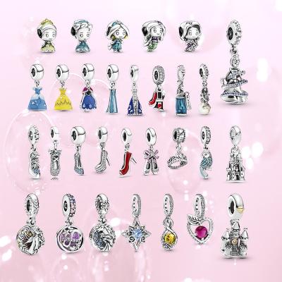 China Wholesale FASHIONABLE 925 Sterling Silver Princess Jewelry Original Princess Series Pendant Dress Beaded For Women DIY Pandora Bracelet for sale