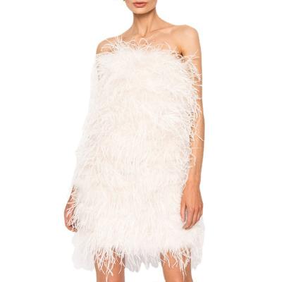 China Fashion anti-static women's fashion party dress party dress feather dress smart feather dress women's sexy skirt trend anti-static slim to border sexy women's dress for sale